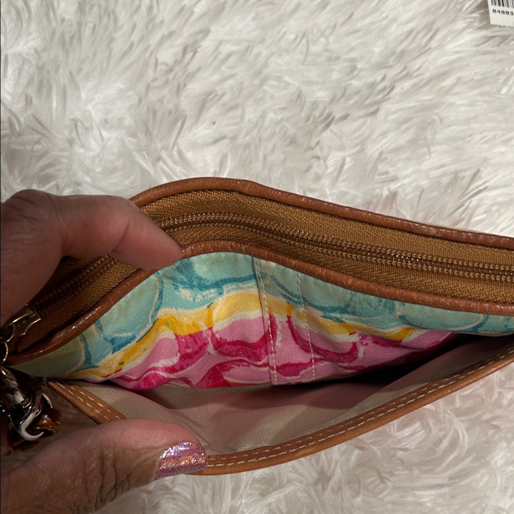 Coach Leatherwear Watercolor Signature Wristlet Clutch - Picture 6 of 8